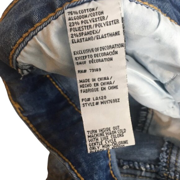 One5One Jeans Womens 10 Blue Embroidered Floral High Rise Stretch Skinny Pants - Picture 12 of 12